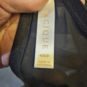 Cacique Sheer Black Lingerie 40DD